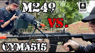 Supressão TOTAL! Airsoft M249 Vs. M4 CYMA515 - GAME ÉPICO!