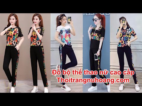 Đồ bộ thể thao nữ phong cách cá tính, đồ bộ thun 100% thun cotton mịn mát, đi chơi du lịch cực xinh