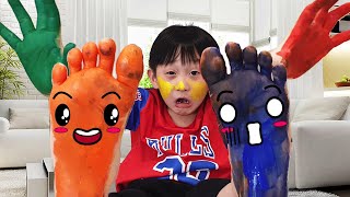 Nate & Kate Pretend Play Learn Colors With Fun Foot Painting