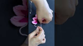 Amazing Woolen Flower Hand Embroidery Design Diy Wool Flower Sewing Hack Easy Trick