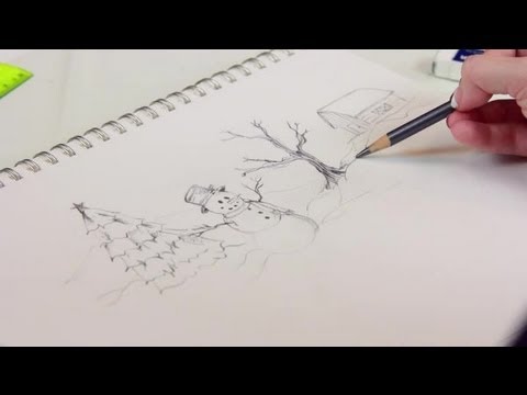 How to Draw a Simple Christmas Scene : Decorating for Christmas - YouTube