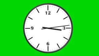 Clock Time Laps 12 Hours In 10 Seconds Loopable Green Screen - Free Use