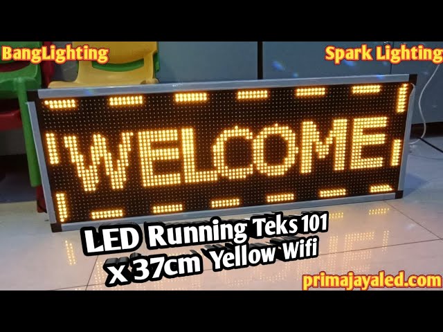 LED Running Teks 101 x 37cm Yellow Wifi