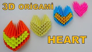 SIKILINCA.. EĞLENCELİ.. ÇOK KOLAY!. (3D Origami Kalp Yapımı) / How To Make 3D Or