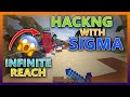 MINECRAFT - HACKING WITH INFINITE REACH (+100 BLOCK) ON MUSHMC WITH SIGMA CLIENT