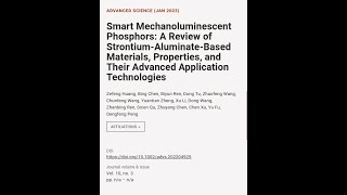 Smart Mechanoluminescent Phosphors A Review Of Strontiumaluminatebased Materials, ... Rtcl.tv