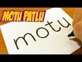 How to turn words MOTU(Motu Patlu)into a Cartoon - How to draw doodle art on paper