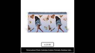 Personalized Photo Calendar,Custom Portraits Desktop Calendar 2024 Grid. Personalized Gift For ...