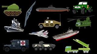 Military Vehicles - Army, Navy And Air Force - @Thekidspictureshow (New 2024)