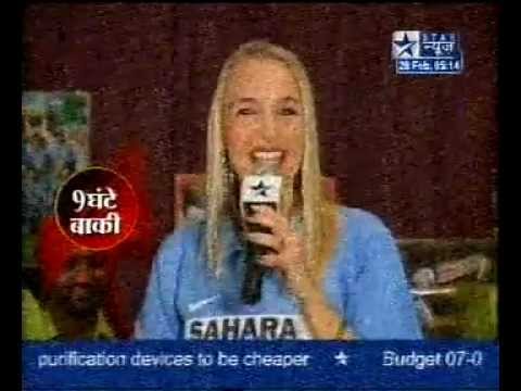 Cricket World Cup 2007 - Anita Lerche performing on Star News...