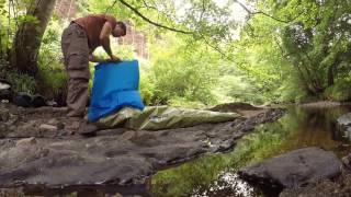 Using An Inflation Bag To Blow Up A Packraft. Iron Raft