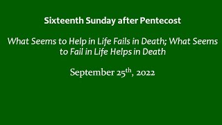September 25, 2022 "Hard Truth" James 2:1-13