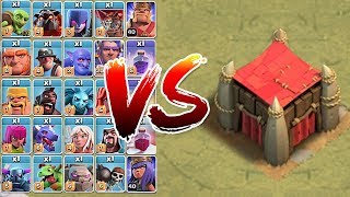 How many troops UNTIL Destroyed!?! "Clash Of Clans" Goblin CASTLE!!!