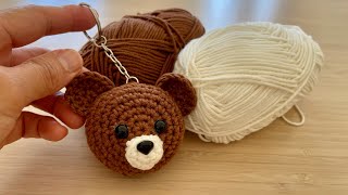 Crochet Brown Bear Keychain Bear Diy Handmade Gift Easy