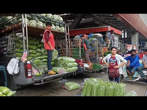 พาชมตลาดผักค้าส่ง #ตลาดสี่มุมเมือง ผักสดน่าซื้อ ตลาดสดสะอาด