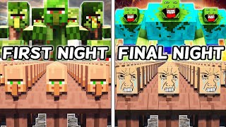 I Made 100 Villagers Simulate Survival In The Apocalypse In Minecraft