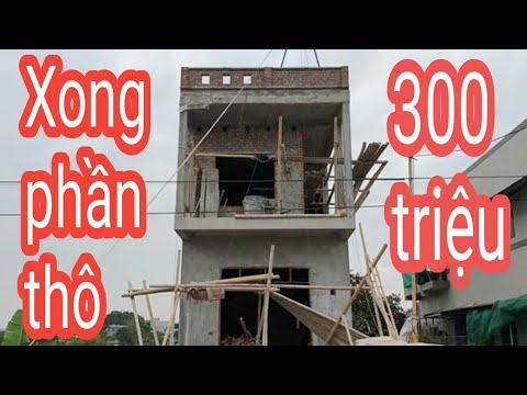 Giá 300 triệu mẫu nhà ống 2 tầng 5m x 16m xong phần thô
