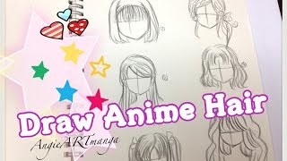 How to draw manga hair six different ways