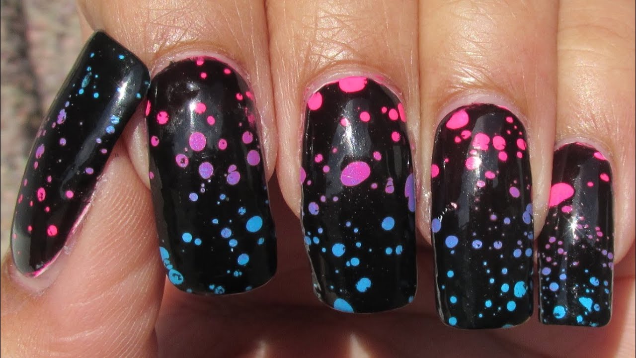 water spotted nail art tutorial