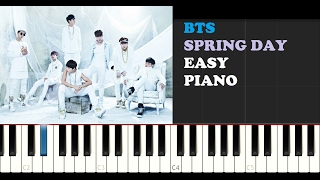 BTS - Spring Day (EASY Piano Tutorial) Teaser