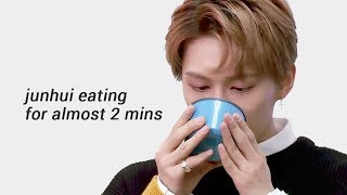 junhui eating for almost 2 minutes