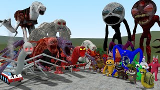 New Cursed Thomas, Douglas And Others Vs All Garten Of Banban In Garry's Mod! (Thomas And Friends)