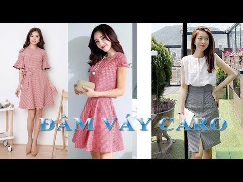 ĐẦM VÁY CARO ĐẦM DẠO PHỐ