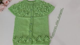 Tomurcuk Yaprakli Ajur Modeli̇ Bebek Yelek Yapimi