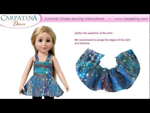 Free Summer Dress pattern sewing instructions for 18 inch dolls by 