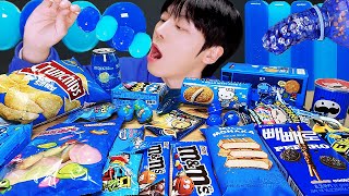 ASMR MUKBANG | GALAXY HONEY JELLY CANDY RECIPE Desserts (Blue Food, Jelly, Noodl