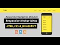 Responsive Navigation Menu Bar using HTML CSS and JAVASCRIPT | CSS Media Query | Responsive Navbar
