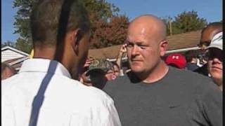 Barack Obama talking to Joe the Idiot. This is what happens when stupid people do not understand english.