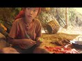 Cooking karelaa which is available in village ll Primitive technology