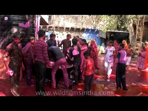 Holi - the Hindu religious festival of colors celebrating the...