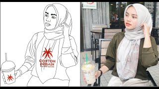 Menggambar Kartun Muslimah Keren Hijab