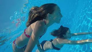 Carla Underwater At The Swimming Pool With My Sister