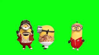 (free to use it) minions dancing with the green screen background