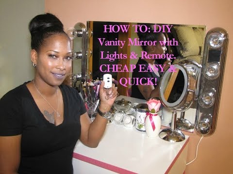 DIY;How To Make A Vanity Mirror And Lights How To Save Money And Do It Yourself!