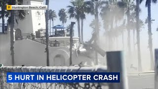 5 Injured After Helicopter Spirals Out Of Control, Slams Into Palm Trees In Socal, Police Say