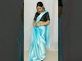 Satin Silk Saree draping tutorial for begginers 🖤#beautynstyle #ytshorts #yt #youtube #saree #shorts