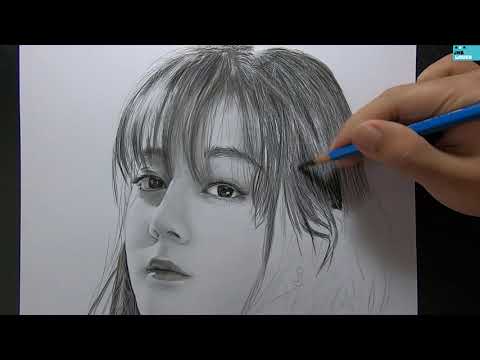 Drawing Goddess Dilireba in Pencil - Vẽ chân dung nữ thần Địch Lệ Nhiệt Ba - JNB Lover