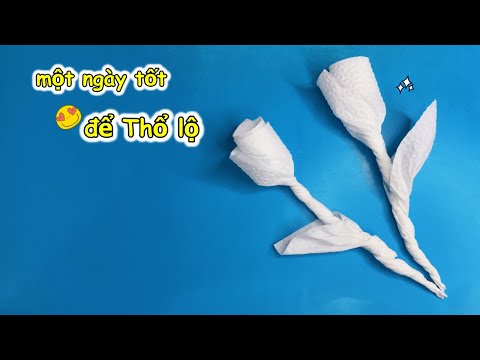 Tôi đã thổ lộ tình yêu ❤️ gấp Hoa hồng bằng khăn giấy 💗 đơn giản nhất 🌷 How to make a paper rose