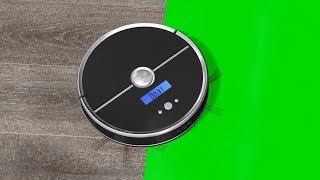 Robotic Vacuum Cleaner Works - Green Screen - Free Use