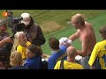 Josefine Öqvist changing shirt with german supporter
