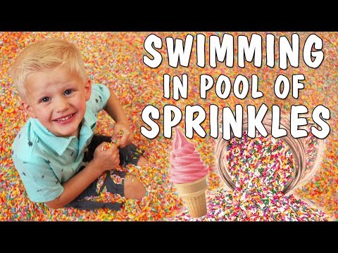 GIANT POOL FILLED WITH SPRINKLES!!