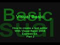 Visual Basic 2008 - Creating a text editor part 2