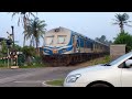 Sri Lanka Railway S13 963 966 Ruhunu Kumari Train Passing Katugoda Highway Entrance Railway Crossing