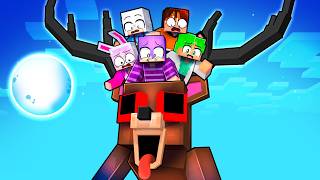 6 Friends On Deer Block In Minecraft