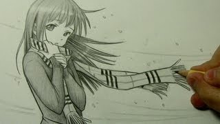 How to Draw a Manga Girl with a Scarf (Narrated Version)