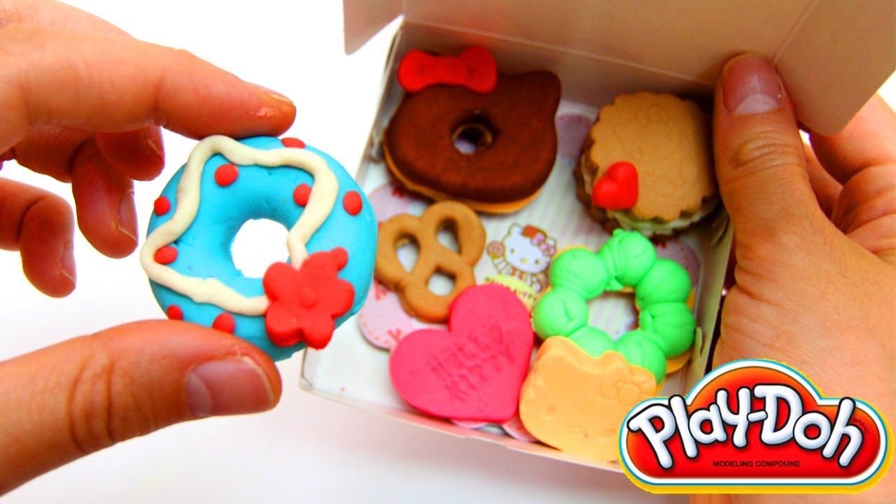 Hello Kitty Play Doh Donuts How to make Playdough Doughnuts DIY ハローキティ